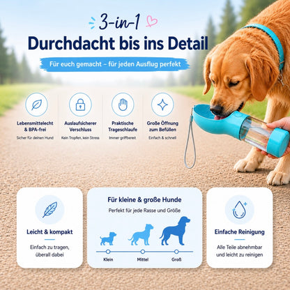 Aurely-Care 3in1 Hundetrinkflasche